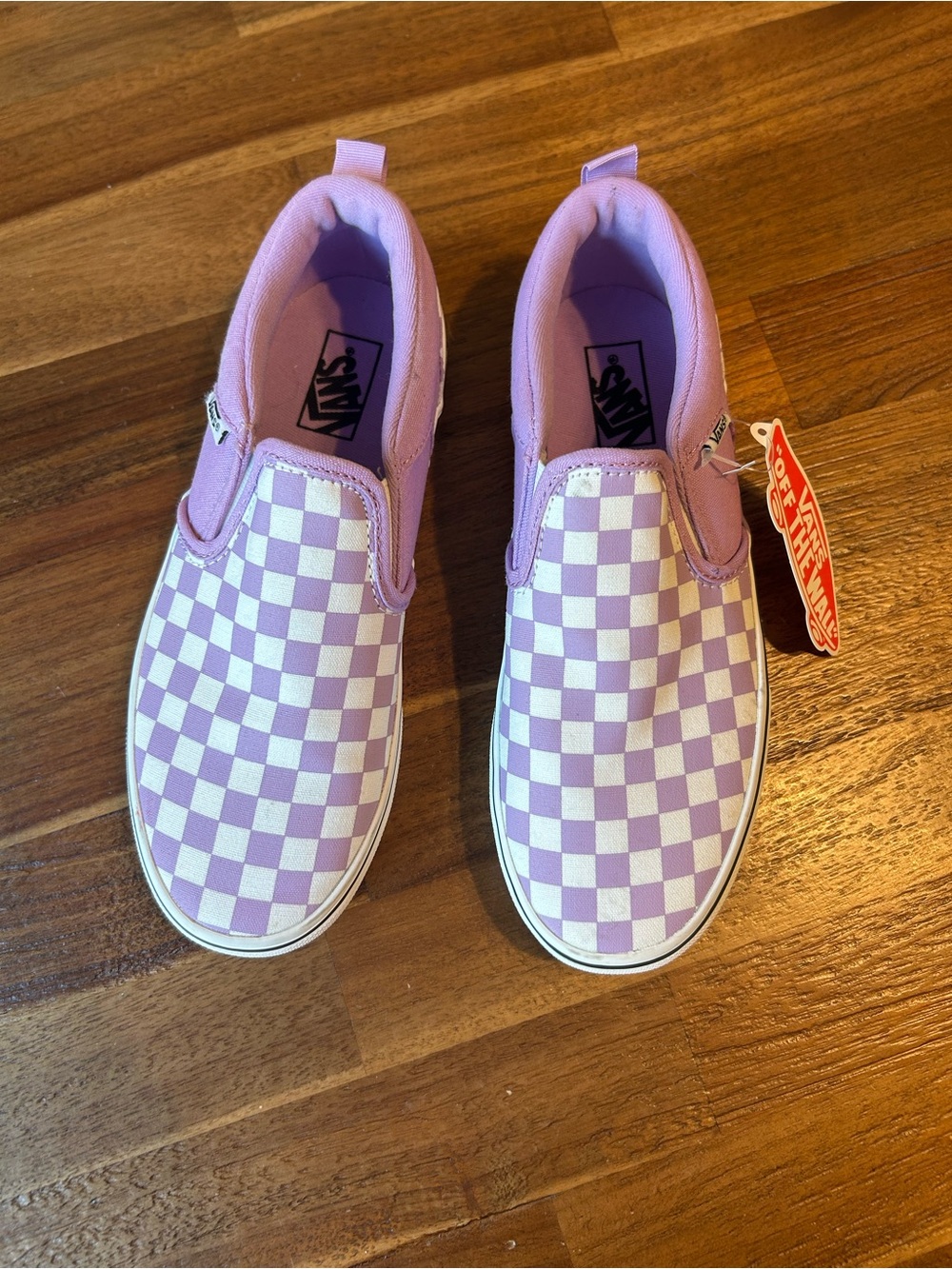 Vans Kids Slip-On Checkerboard Sneakers - Lavender/White - Picture 3 of 7